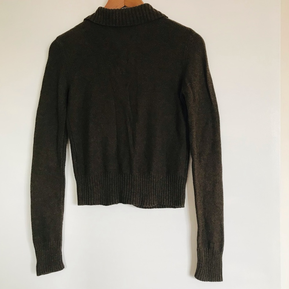 Veronika Maine Sml Olive Green Collared Cardi Knit - Picture 7 of 13